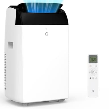 Klimaanlage Mobil 12000 BTU 2,6kW, Kühlen&Ventilieren&Entfeuchten, Mobiles Klimagerät mit abluftschlauch für Räume bis 117m³(43㎡), Leiser Betrieb <53 dB, Digitaldisplay + Fernbedienung, 24h-Timer