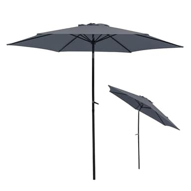 Thanaddo Sonnenschirm Ø300 cm, Sonnenschutz UPF 50+ Strandschirm, beidseitig um 30° knickbar, windfest stabil Gartenschirm für Balkon, Garten, Terrasse, Strand, Outdoor, ohne Ständer (Dark-grau)