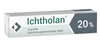 Ichtholan Zugsalbe 20% - entzündungshemmende, antibakterielle Salbe, bei eitrigen Hautentzündungen wie z.B. Nagelbettentzündungen, (Rasier-) Pickeln, 15 g