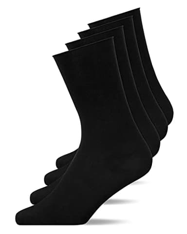 Snocks Business Socken Damen 4 Paar- Elegantes Design - Perfekte Passform - Ideal für Arbeit und Alltag - Aus Bio-Baumwolle und recyceltem Polyester - Schwarz - 39-42