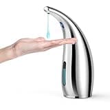 HMJIA Automatischer Elektrischer Seifenspender mit Sensor IPX6 Wasserdicht für Küche und Badezimmer Hotel Restaurant Öffentlicher Ort (300ml - Silber)