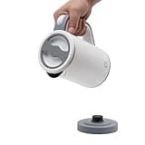 Mini-Reisewasserkocher 0,8L klein elektrischer Wasserkocher aus Edelstahl, Tragbarer Camping Wasserkocher mit 600W, für Büro, Geschäftsreisen und Zuhause für Kaffee- und Teegenuss (Weiß)