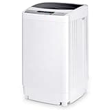 GOPLUS Waschmaschine Vollautomat 4,5 KG, Waschvollautomat mit Schleuder, 10 Programme, LED Dispaly, inkl. Ablaufpumpe, Toplader Waschmaschine ideal für Apartments und Wohnmobile, 50 x 50 x 85 cm