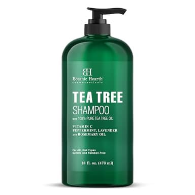 Botanic Hearth Teebaum-Shampoo (Tea Tree Shampoo), Vitamin C, Pfefferminze, Lavendel- und Rosmarinöl, bekämpft Schuppen und trockene Kopfhaut, 16 fl oz