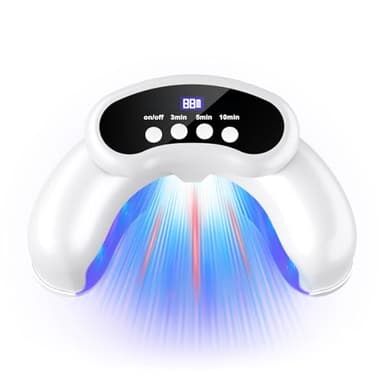 6.0 Nagelpilz Lasergerät - Upgrade mit Zeitanzeige 3min/5min/10mins, 【21Tage schnell wirkende】,30 UV/LED-Perlen abgedeckt Geeignet für beschädigte Fingernägel, Fußnägel und Maniküre, Weiß