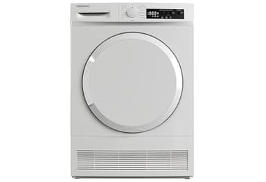 Daewoo T7CT1W0DE Kondenstrockner Frontlader, G, 7 kg, 15 Programme mit 29 Min.-Kurzprogramm, Startzeitvorwahl, LED-Trommelbeleuchtung, Weiß