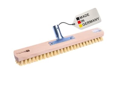 BawiTec Qualitäts Großraumschrubber XXL Schrubber 40cm Breit ohne Stiel weichere Borsten Scheuerbürste Bodenschrubber für große Flächen geeignet Schrubberbesen (gelb ohne Stiel)