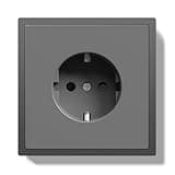 BSEED Schuko Steckdose Unterputz, Wandsteckdose 16Amp mit PC Rahmen, Einzelsteckdose mit Krallen, 1 Fach Grau