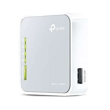 TP-Link TL-MR3020 N300 WLAN Nano mobiler Router (300Mbit/s 2,4GHz, tragbar, 3G/4G-Router, Access Point, WISP, Hotspot, Repeater, Bridge, Print, Media, FTP Server) grau, Silber, Portable 3Mbps 3G/4G Router