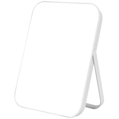 OSDUE 17.5 × 24cm Spiegel Super HD, Tischspiegel Faltbare, Tragbar Kosmetikspiegel, Klappbarer Reisespiegel für Tischplatte, Handheld, Zuhause und Reisenutzung(Weiß)