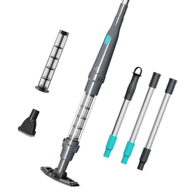 Poolsauger Akku Handsauger Whirlpool Sauger Kabelloser Pool Sauger Handgerät |90 Min. Laufzeit, 12 Gallonen/Min. Saugkraft | Mit 2 Bürsten für Spas & Whirlpools gegen Sand & Schmutz
