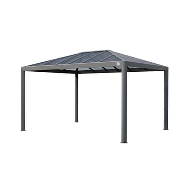 PRIMEYARD Gartenpavillon 3x4 m mit Polycarbonatdach - Hardtop Pavillon ohne Seitenteile