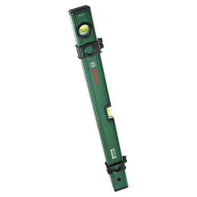 Bosch Wasserwaage 60cm (mit 2 Markierungsschiebern; Horizontale und vertikale fluoreszierende Libellen; Metrische Skala; Aluminiumgehäuse; Softgrip-Stoßdämpfer; V-Nut)