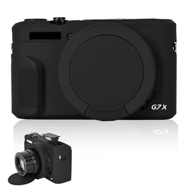 Silikon Schutzhülle für Canon G7X Mark III mit 2 Schutzfolien, Kameratasche G7 X Mark 3 Case mit Objektivschutz, stoßfeste Kamerahülle für Canon PowerShot G7X III Zubehör, rutschfestes Cover