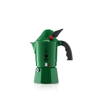 Bialetti - Express Alpina: Ikonische Espressomaschine für die Herdplatte, Moka-Kanne für 3 Tassen (130 ml), Aluminium, Grün