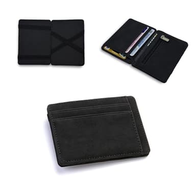 RisePlus Wallet Magic Slim ，Brieftasche Magische ，Geldbörse Herren Klein mit Münzfach, Mini Portemonnaie RFID,Schutz Kartenetui Leder，Kleiner Geldbeutel für Männer Damen (Schwarz)