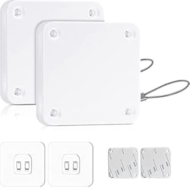 CAM2 Automatische Türschließer 2 Stück, Automatische Türschließer mit Sensoren, Ohne Lochen, Mit Tunnelzug, Türschließer, Die Automatisch Schließen die Meisten Türen (Weiß-500g)