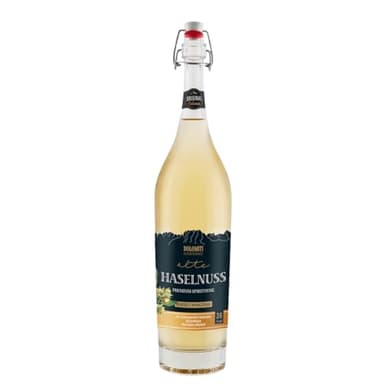 DOLOMITI Alte Haselnuss 36 % vol. – Premium Haselnuss-Spirituose aus dem Barrique-Fass – 0,5 l Bügelflasche – Milder Nuss-Schnaps mit feinem Röstaroma – Original aus Österreich