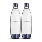 Sodastream, 2 einzelne spülmaschinenfeste Flaschen für Wassersprudler Duo, Terra, E-Terra, Art, Gaia, dunkelblau