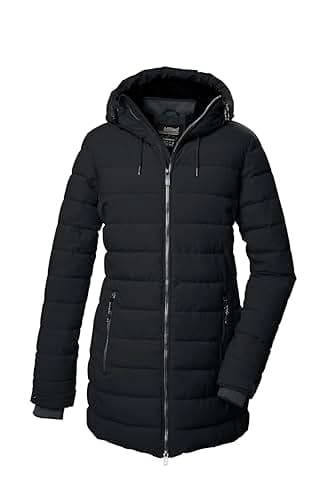 killtec Damen Steppparka/Parka mit Kapuze KOW 55 WMN QLTD PRK, schwarz, 46, 41809-000