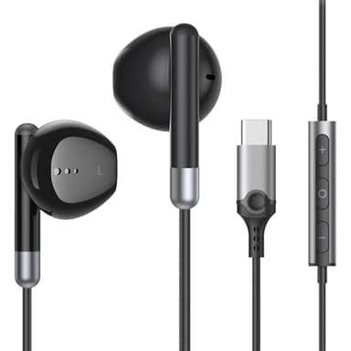 USB C Kopfhörer mit Mikrofon, In-Ear Kopfhörer für Samsung Galaxy S25 S24 S23 Ultra S22 S21 FE A55 A35 A53 A33 A54 5G, USB C Headset mit Lautstärkeregler,für iPhone 15 16 17 Pro Max Plus iPad 10