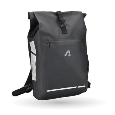 Alpensattel 3-in-1 Fahrradtasche 25 L – Gepäckträgertasche, Rucksack & Umhängetasche – wasserdicht, reflektierend, robust, ideal für E-Bike & Alltag, schwarz