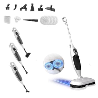 Torder 2-in-1 Dampfreiniger Mop mit 13 Zubehörteilen, Hochtemperaturdampf, 4 Mikrofaser-Ersatzpads, vielseitig einsetzbar, ideal für die Reinigung von Böden,Fenstern,Küche,Toilette,entfernt 99.9%