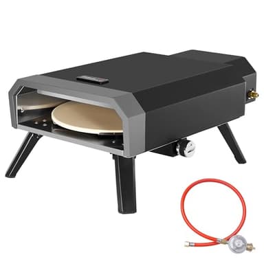 Royal Gourmet Pizzaofen Kompakt Gas-Pizzagrill inkl. Pizzastein 4 kW Gasofen mit Gasschlauch & Regler Backofen mit Klappbeinen für Outdoor Camping