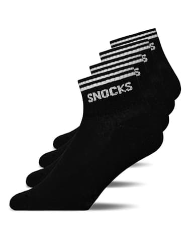 Snocks Retro Sneaker Socken (4 Paar) aus Bio Baumwolle - Knöchelsocken mit Streifen - Ankle Socks Herren & Damen - 39-42