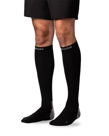 Snocks Kompression Socken - Verbesserte Performance - Kompressionsstrümpfe Damen Herren - Idealer Begleiter beim Laufen, Radfahren oder Flugreisen - Schwarz - 43-46