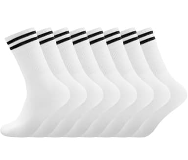 Smart Sir Socken Herren Damen Sportsocken 4 paar Tennissocken Schwarz Lange Baumwollsocken Weiß Laufsocken Arbeitssocken,weiss,43-46