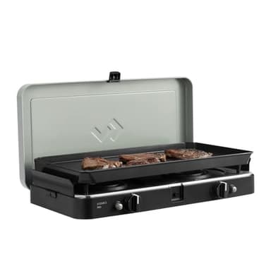 CADAC - 2 Cook 3 Pro Deluxe - 50mBar - Grillen - Tragbare Grills - Kochfläche aus Edelstahl - Inkl. Tragetasche - Campingplatz - BBQ-Must-Haves - Grau Grün