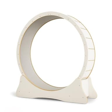 noviclass® Katzenlaufrad Baghira Groß XXL | 132cm Durchmesser Artgerecht für große Katzen | Kratzfest, stabil und leise | Gratis Spielzeug und E-Book | Geprüfte Qualität (Weiß)