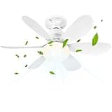 BuzzoXerex Deckenleuchte mit Ventilator, Deckenventilator mit Beleuchtung und Fernbedienung, Klein Leise Decken Ventilator mit 3 Windstufen, Dimmbar, Timing Funktion für Kinderzimmer Schlafzimmer