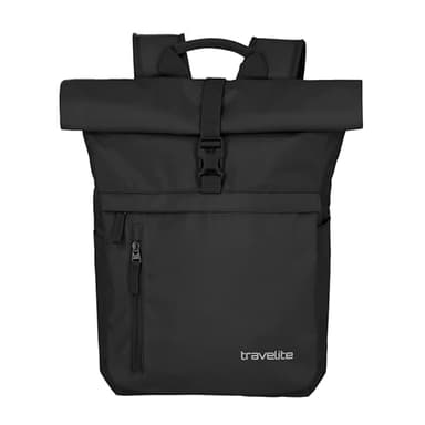Travelite Handgepäck Rucksack, Laptop Rucksack 15,6 Zoll, BASICS, Reiserucksack Rolltop Funktion, 60 cm, 35 Liter