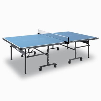 JOOLA 11134 Tischtennisplatte Outdoor Rally-Profi Tischtennistisch 6 MM Aluminium-Verbundoberfläche Wetterfest-Klappbares Untergestell-Schneller Aufbau, Blau, 274 x 152,5 x 76 cm