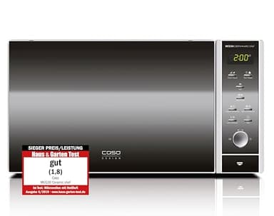 CASO MCG30 Ceramic chef Testsieger Haus & Garten Test, 3in1 Mikrowelle mit Grill + Heißluft 2100W 30L, Borosilikatglasboden, Backofen-Funktion bis 200°C