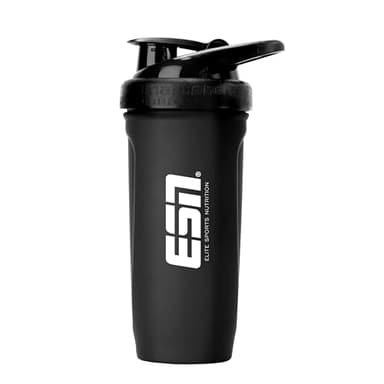 ESN Shaker Reforce Stainless Steel, schwarz, 700 ml, auslaufsicher, Maßeinheiten innen graviert, frei von BPA & DEHP