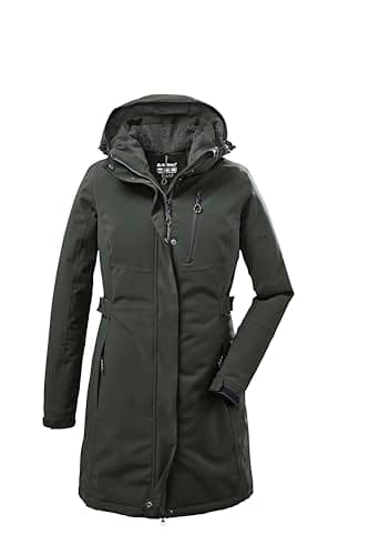 killtec Damen Funktionsparka/Parka mit abzippbarer Kapuze KOW 165 WMN PRK, dunkeloliv, 42, 37726-000
