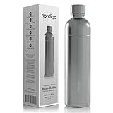Nordiqo Premium 1L Flasche aus Edelstahl | Kompatibel mit Sodastream, Aarke und vielen weiteren Wassersprudlern | Ohne Ablaufdatum & Plastik | Auslaufsicher | Spülmaschinenfest