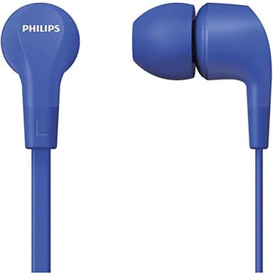 PHILIPS Audio Kopfhörer In Ear E1105BL/00 mit Inline-Fernbedienung (8,6-mm-Neodym-Treiber, Kräftiger Bass, Klarer Sound, Bequemer Sitz) Blau