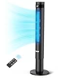 YASHE Turmventilator mit Fernbedienung, 43'' Turmventilator mit Fernbedienung, 28dB Turmventilator Sehr Leise, Turmventilatoren 85° Oszillation, 3 Modi 3 Geschwindigkeiten, mit KüHlung