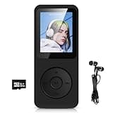 32GB MP3 Player Bluetooth 5.3 mit 1.8" TFT Farbbildschirm mit Kopfhörer, HiFi Musik Kinder MP3 Player mit Lautsprecher, FM-Radio, E-Book, Aufnahme, Unterstützung bis zu 128 GB, Schwarz