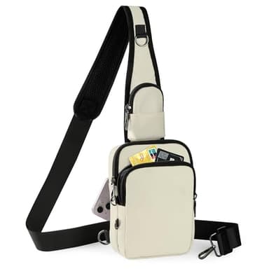 Tibroni Anti Diebstahl Umhängetasche Chest Crossbody Bag Brusttasche Herren Damen Schultertasche Wasserdicht Sling Bag Tasche Klein Handtasche mit Reißverschluss Lock und RFID-Blockierung