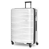 Bergpfeil Großer Hartschalen Check-in Koffer |Trolley erweiterbar 52 x 32 x 75 cm aus hochwertigem Polypropylen-Material | Unisex Koffer nur 4,3 kg | Doppelrollen & TSA-Schloss (Travel)