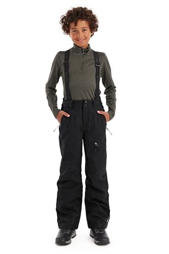 killtec Jungen Skihose mit abzippbarem Latz und Kantenschutz Boys Skihose 242, schwarz, 164, 43401-000