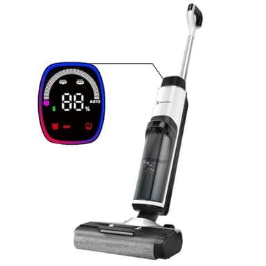 Hearten Nass Trockensauger Akku, Tiefenreinigungswasser Durch Elektrolyse Erzeugen, Sprachansage, Staubsauger mit Wischfunktion, Selbstreinigung, LED-Display, für Harte Boden,Tierhaare