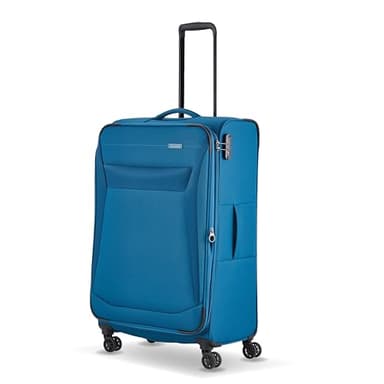 Travelite 4-Rad Koffer Größe L Weichschale, Gepäck Serie Chios mit Dehnfalte + Kantenschutz, Trolley in Zeitloser Optik, 78 cm, 90-97 Liter