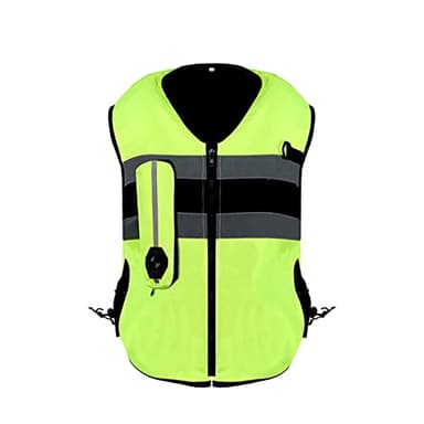YXYECEIPENO Motorrad-Airbag-Weste Reiten Reflektierende Weste Wiederverwendbarer, Mechanischer Trigger-Airbag Männer Und Frauen Wenden Lokomotive Radfahren, Reiterweste Auf (Color : Green, Größe : M)