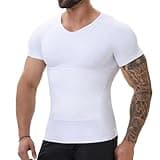 SLIMBELLE Body Shaper Herren Kompressions Shirt Tight Elastische V-Ausschnitt Schlank Figurformende Bauchweg Unterwäsche Unterhemd Shape Untershirt Shapewear Top Männer